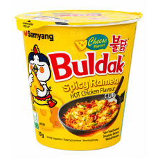 Лапша Samyang Buldak Ramen Острый Куриный Сыр в стакане 70 г