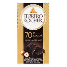 Шоколад Ferrero Rocher чорний 70% cacao з лісовим горіхом 90 г/8