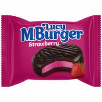 Печиво Mr.Burger шоколадно-полуничне з маршмеллоу 42 г/24