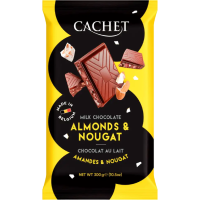 Шоколад Cachet молочний 32% cacao мигдаль з нугою 300 г/12