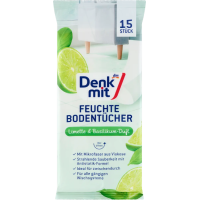 Серветки вологі Denkmit Limette & Basilikum для прибирання 15 шт