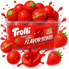 Цукерки жувальні Trolli Flavor Bomb Strawberry 1кг 60 шт/6