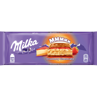 Шоколад Milka молочний Полуничний чізкейк 300 г/12
