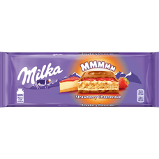 Шоколад Milka молочний Полуничний чізкейк 300 г/12