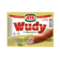 Сосиски Formaggio Wudy з курки та індички з сиром в/у 150 г/25