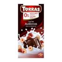 Шоколад Torras молочный без сахара с лесным орехом 75 г