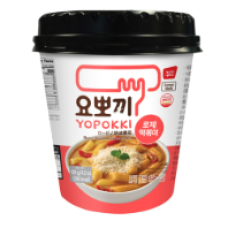 Токпоккі Yopokki Халяль з гострим рожевим соусом у стакані 120 г