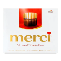 Цукерки шоколадні Merci асорті з шоколаду 250 г