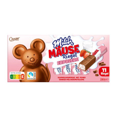 Батончики шоколадні Choceur Milch Mause з полуничним кремом 300 г/20