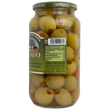 Оливки Bravo Гіганти фаршировані перцем 1000 г/6