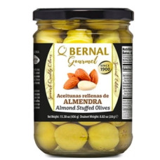 Оливки Bernal Gormet фаршировані мигдалем 436 г/12