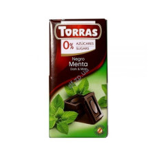 Шоколад Torras черный без сахара мята 75 г/12