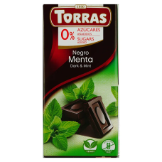 Шоколад Torras чорний без цукру м'ята 75 г