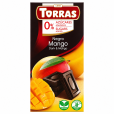 Шоколад Torras чорний Манго без цукру 75 г