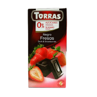 Шоколад Torras черный без сахара клубника 75 г/40