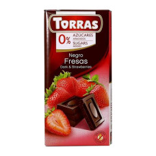 Шоколад Torras черный без сахара клубника 75 г/40