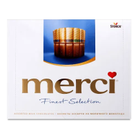 Цукерки шоколадні Merci асорті з молочного шоколаду 250 г