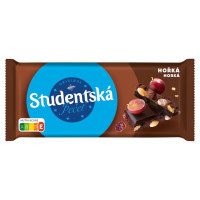 Шоколад Studentska чорний з арахісом, родзинками та желе 170 г