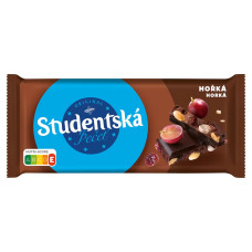 Шоколад Studentska чорний з арахісом, родзинками та желе 170 г